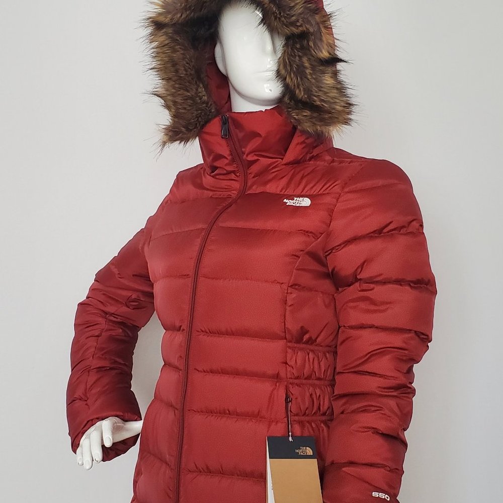 THE NORTH FACE WOMEN GOTHAM GOOSE DOWN PUFFER JACKET II Red size MEDIUM - Picture 3 of 6